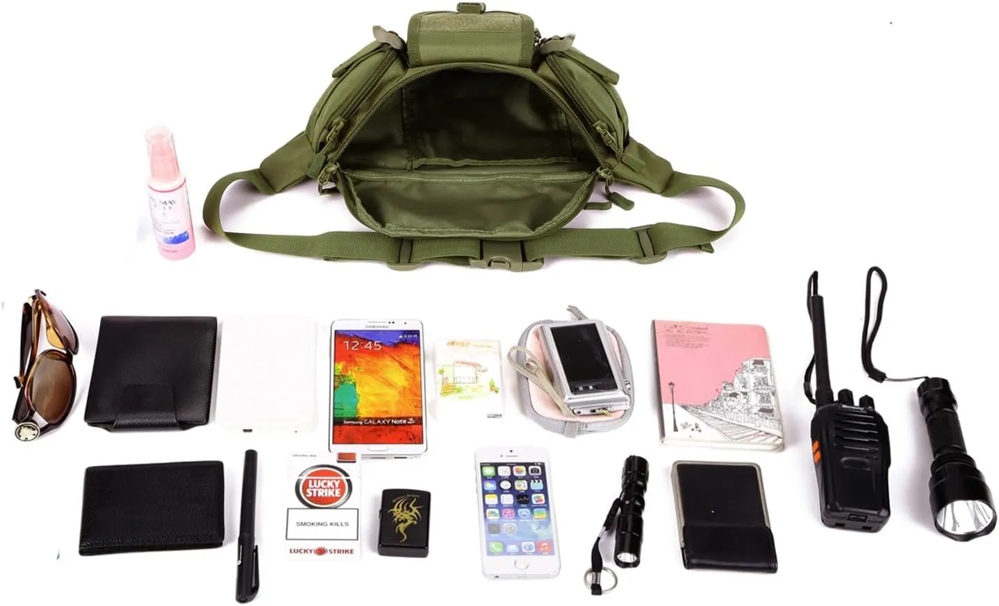 ArcEnCiel Tactical Fanny Pack for Men Waist Bag Hip Belt Outdoor Hiking Fishing Bumbag with Patch