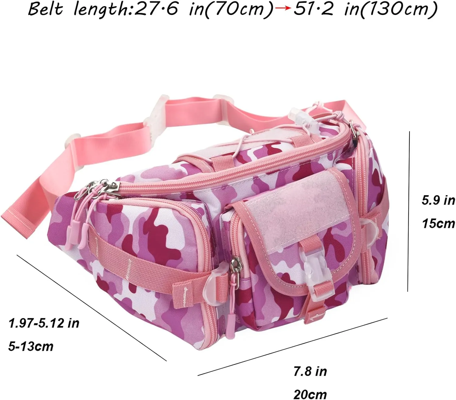 ArcEnCiel Tactical Fanny Pack for Men Waist Bag Hip Belt Outdoor Hiking Fishing Bumbag with Patch