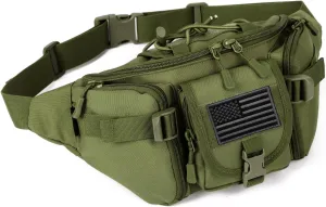 ArcEnCiel Tactical Fanny Pack for Men Waist Bag Hip Belt Outdoor Hiking Fishing Bumbag with Patch