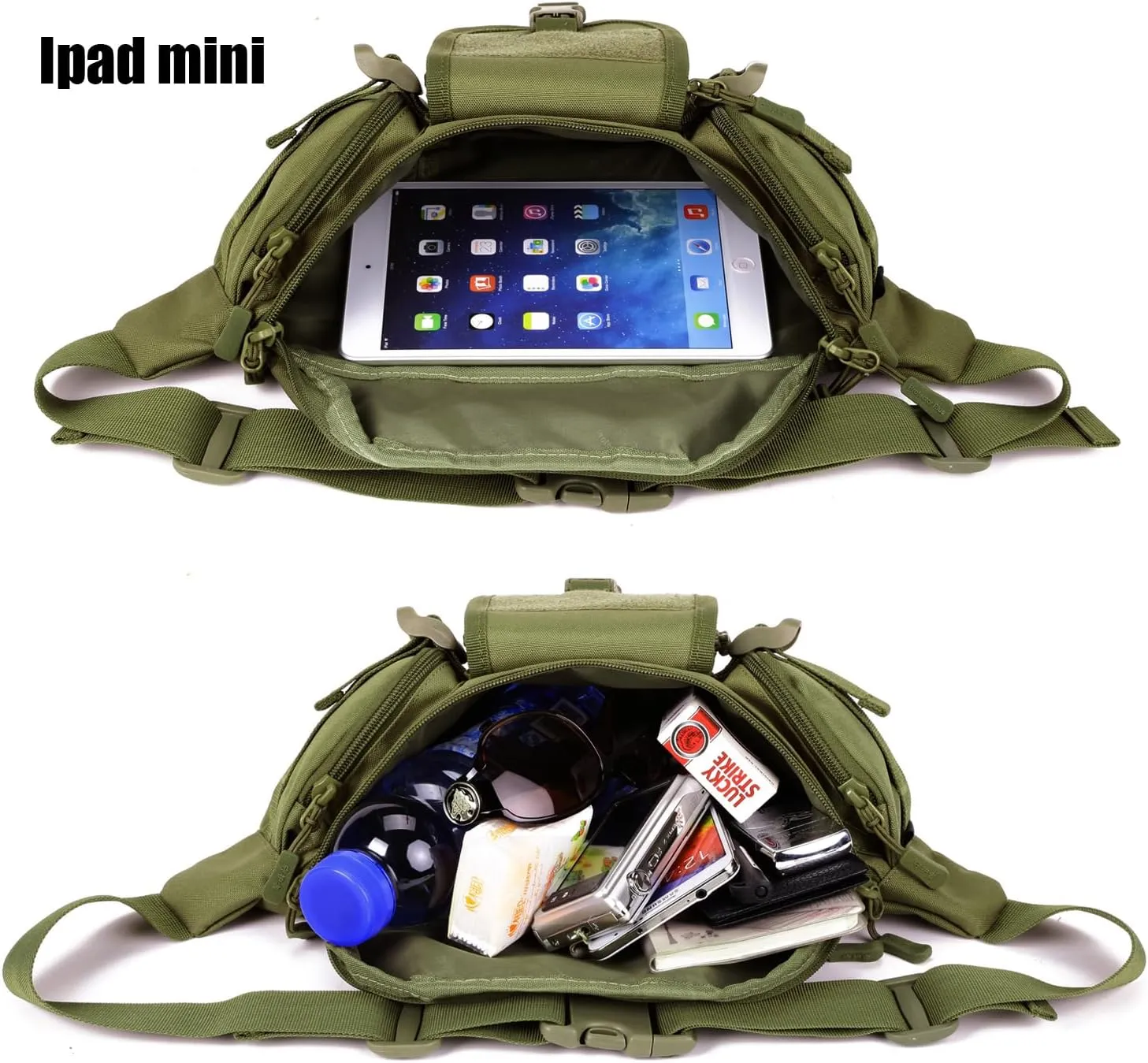ArcEnCiel Tactical Fanny Pack for Men Waist Bag Hip Belt Outdoor Hiking Fishing Bumbag with Patch
