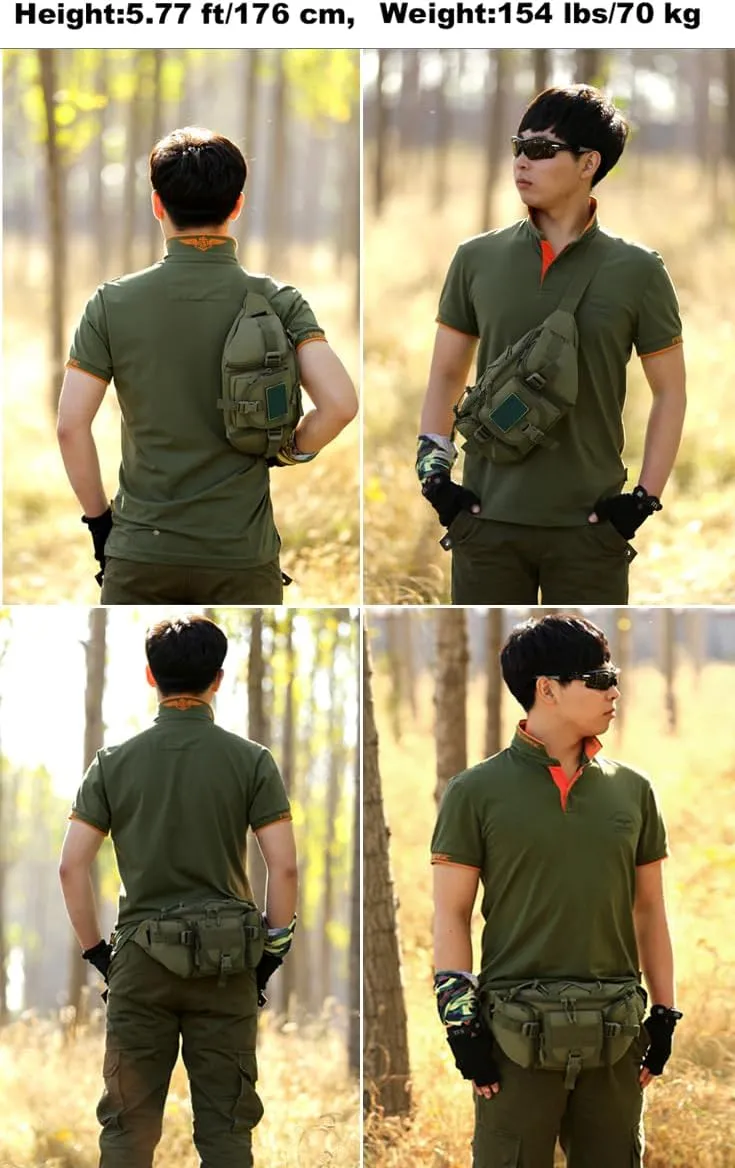 ArcEnCiel Tactical Fanny Pack for Men Waist Bag Hip Belt Outdoor Hiking Fishing Bumbag with Patch