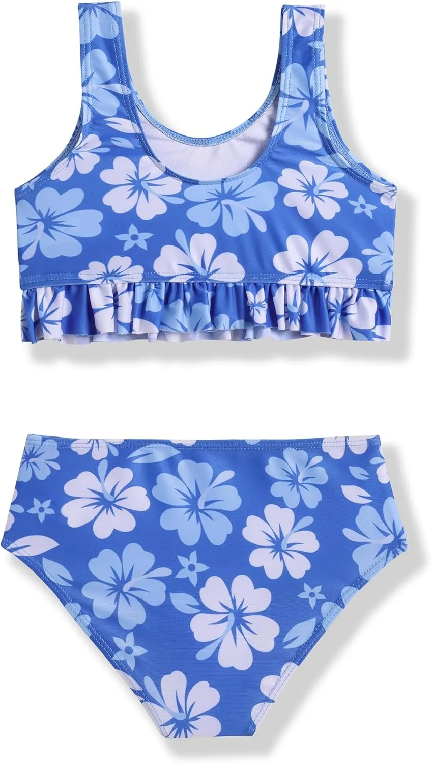 Arshiner Girls Bikini Beach Swimwear 2 Piece Swimsuits Floral Printing Bathing Suits for 4-15 Years