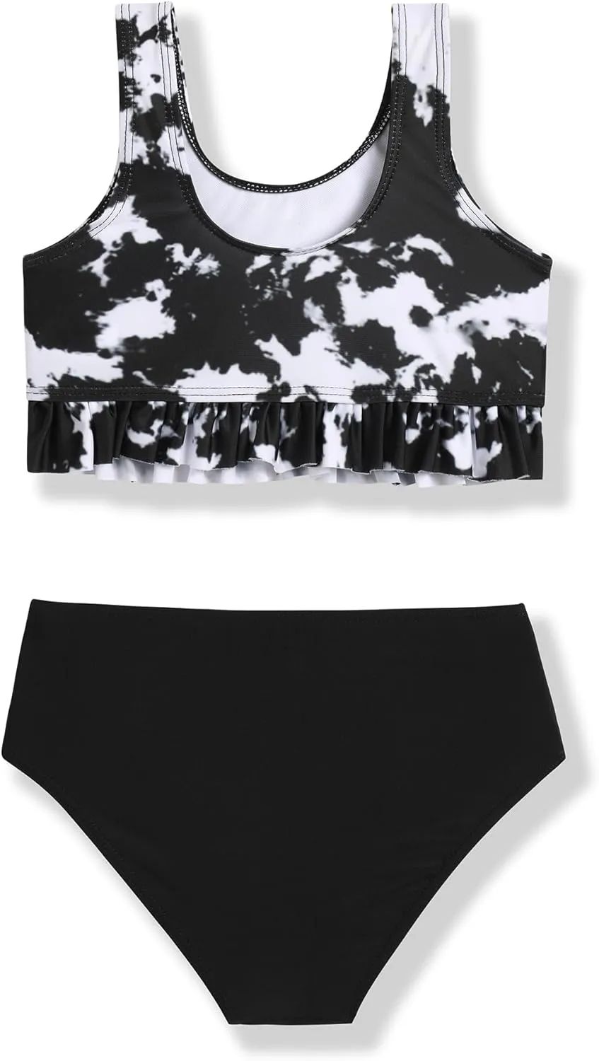Arshiner Girls Bikini Beach Swimwear 2 Piece Swimsuits Floral Printing Bathing Suits for 4-15 Years