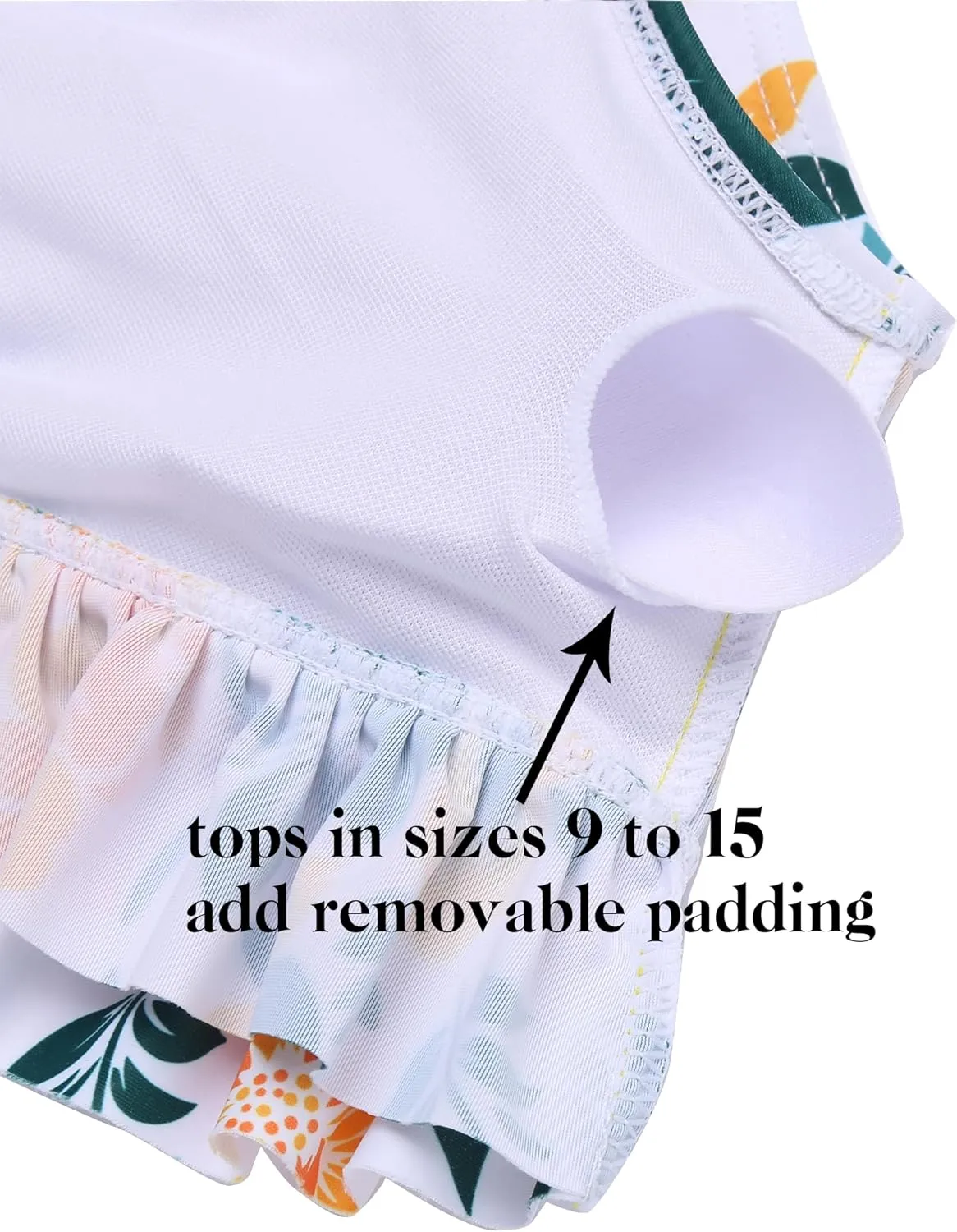 Arshiner Girls Bikini Beach Swimwear 2 Piece Swimsuits Floral Printing Bathing Suits for 4-15 Years