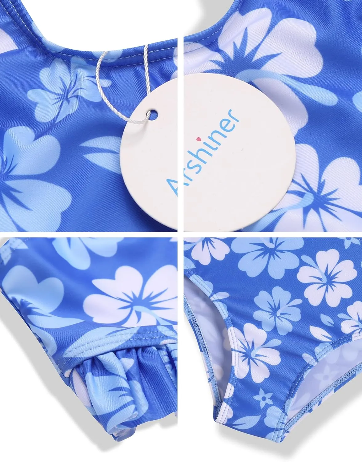 Arshiner Girls Bikini Beach Swimwear 2 Piece Swimsuits Floral Printing Bathing Suits for 4-15 Years