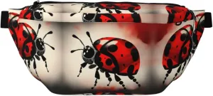 Art Ladybug Tracks Multi-Purpose Fanny Pack and Crossbody Bag - High Capacity with Zipper Pockets, Ideal for Men and Women