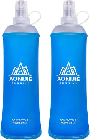 Azarxis TPU Soft Flask Collapsible Water Bottles BPA-Free 250ml 350ml 500ml 600ml for Hydration Vest Pack Running Hiking Cycling Climbing