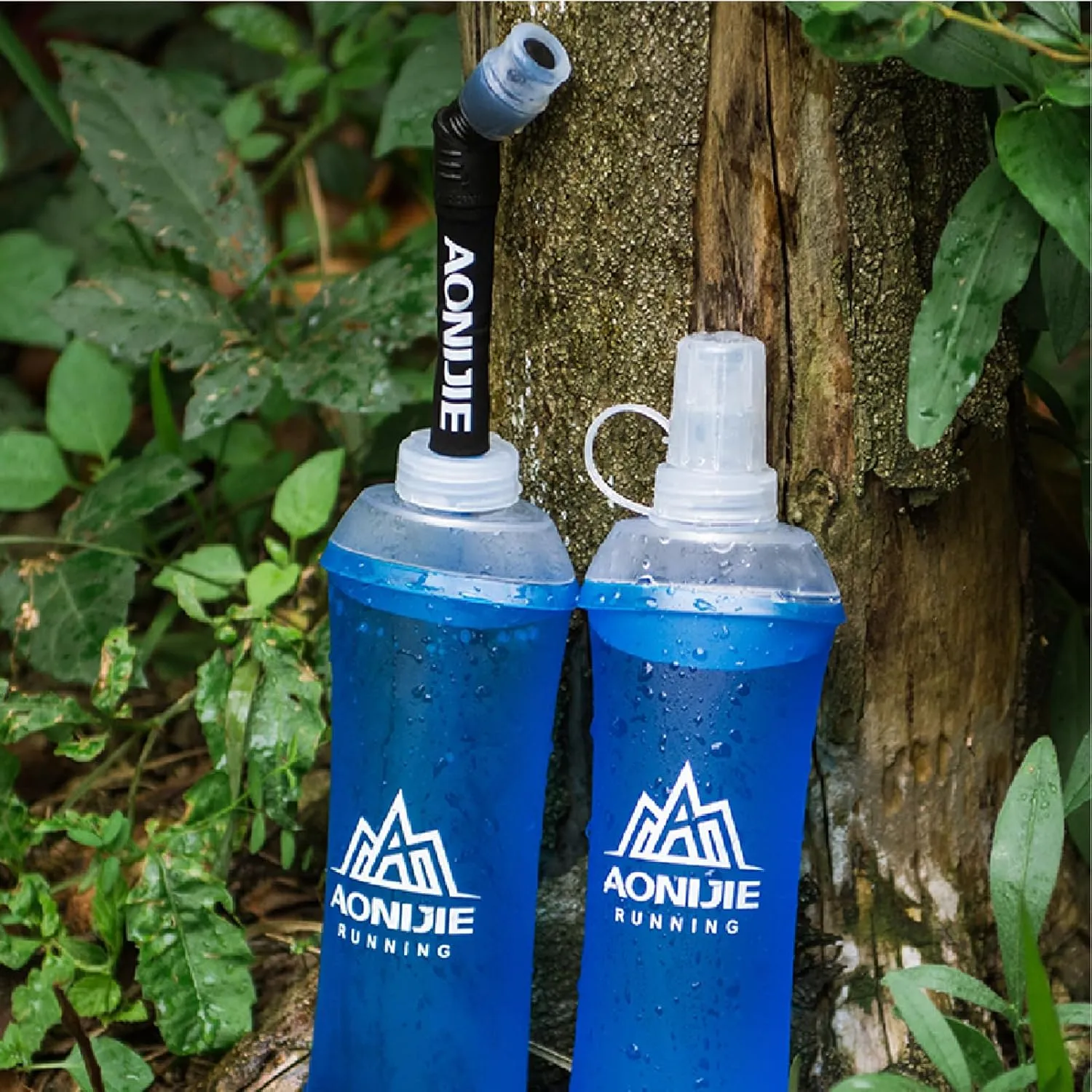 Azarxis TPU Soft Flask Collapsible Water Bottles BPA-Free 250ml 350ml 500ml 600ml for Hydration Vest Pack Running Hiking Cycling Climbing