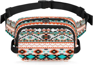 Aztec Fanny Pack for Men Women Aztec Print Crossbody Waist Bag with Adjustable Strap, Waterproof Belt Bag for Travel Walking Running Hiking Cycling Outdoors Workout