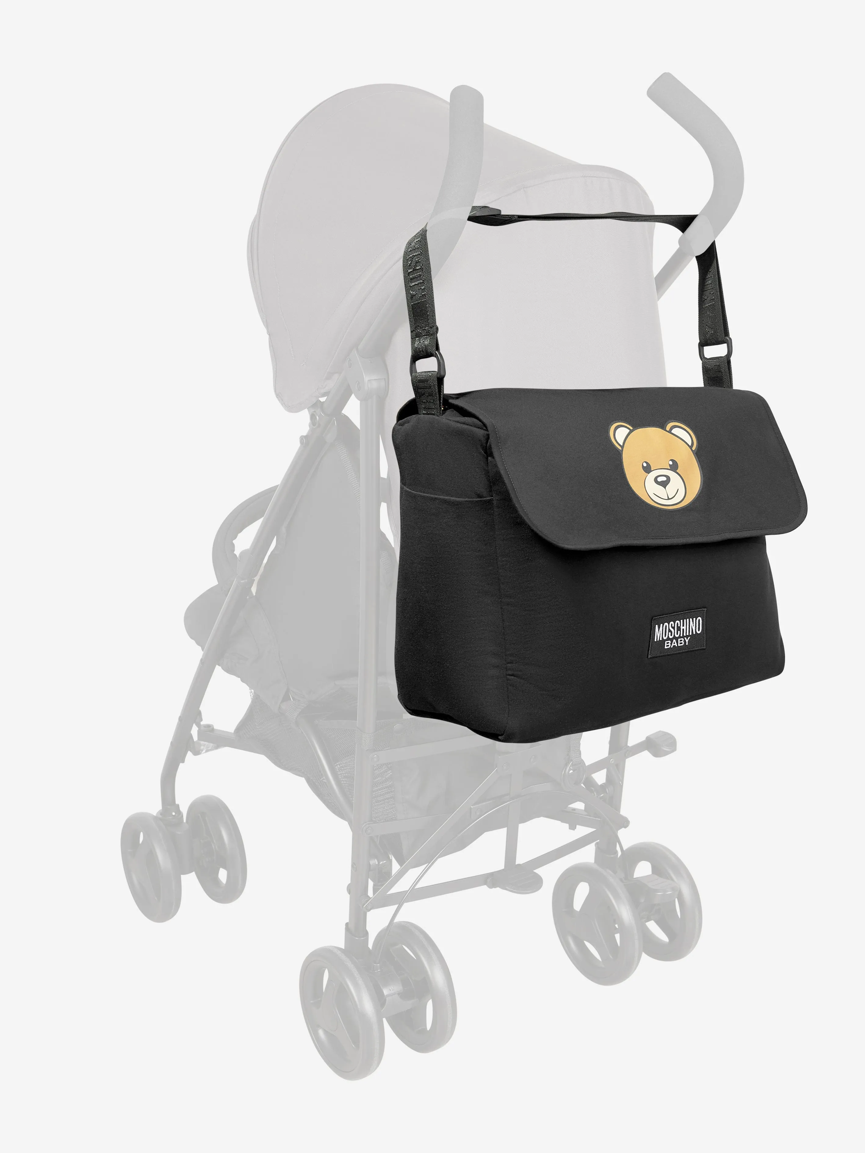 Baby Teddy Bear Logo Changing Bag in Black (39cm)