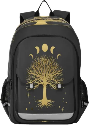 Backpack Bookbag School Bag Travel Bag Sacred Tree and Moon for Girls Boys Teen