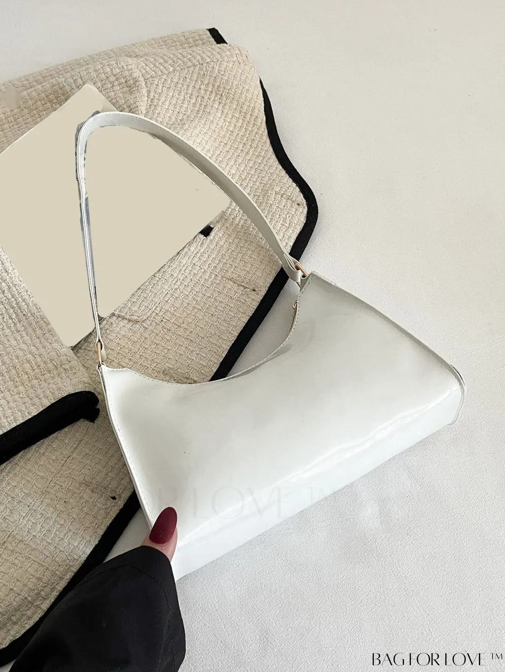BagForLove - Crocodile-Embossed Khaki Baguette: Sleek and Compact Design
