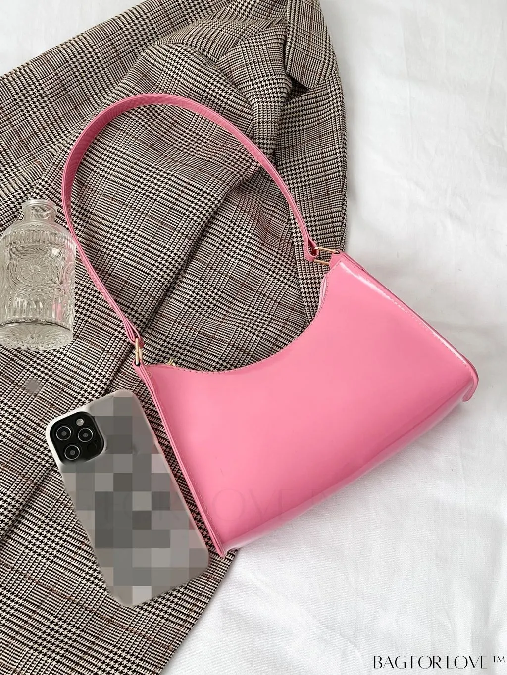 BagForLove - Crocodile-Embossed Khaki Baguette: Sleek and Compact Design