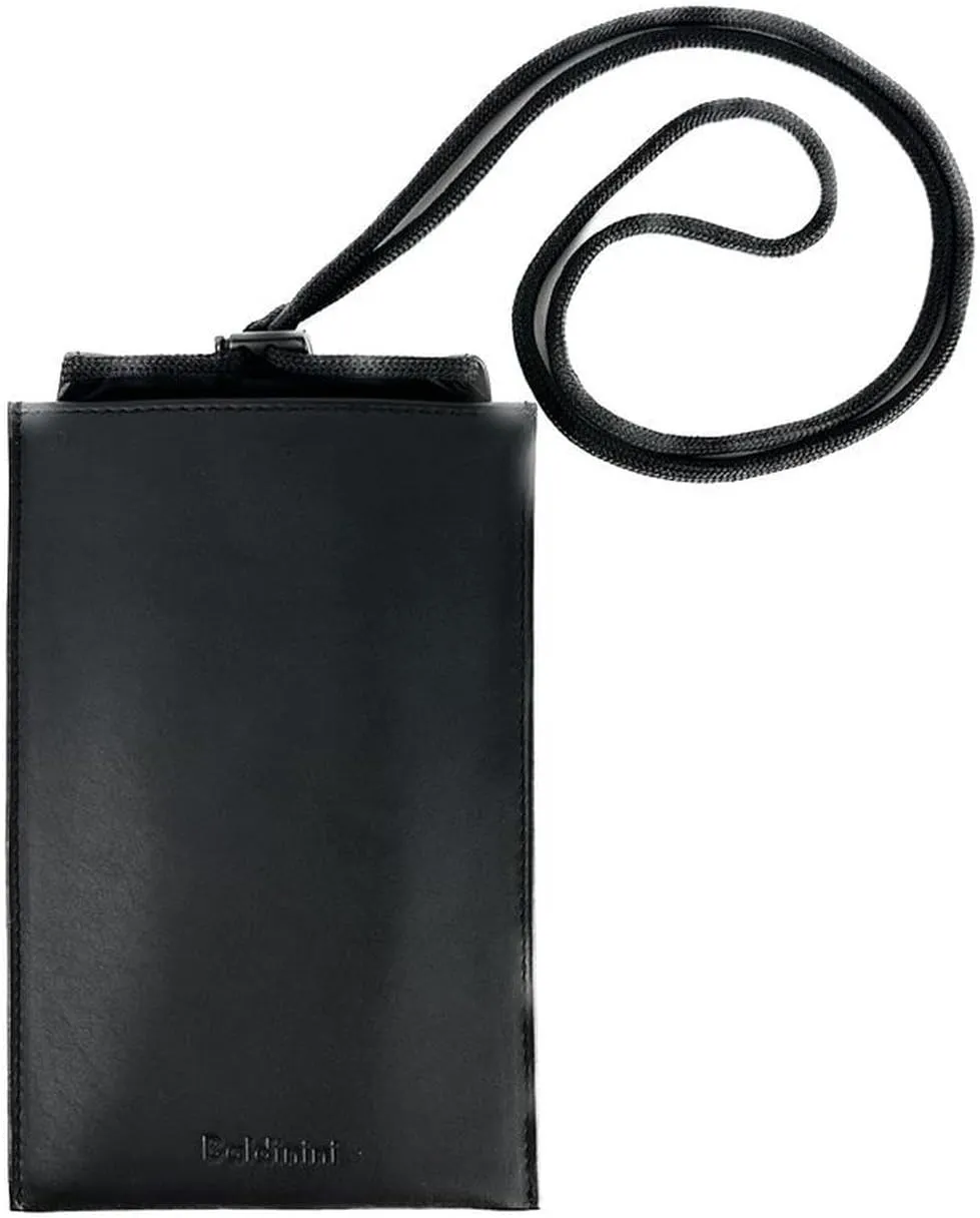 Baldinini Trend Sleek Calfskin Leather Cell Phone Wallet in Men's Black