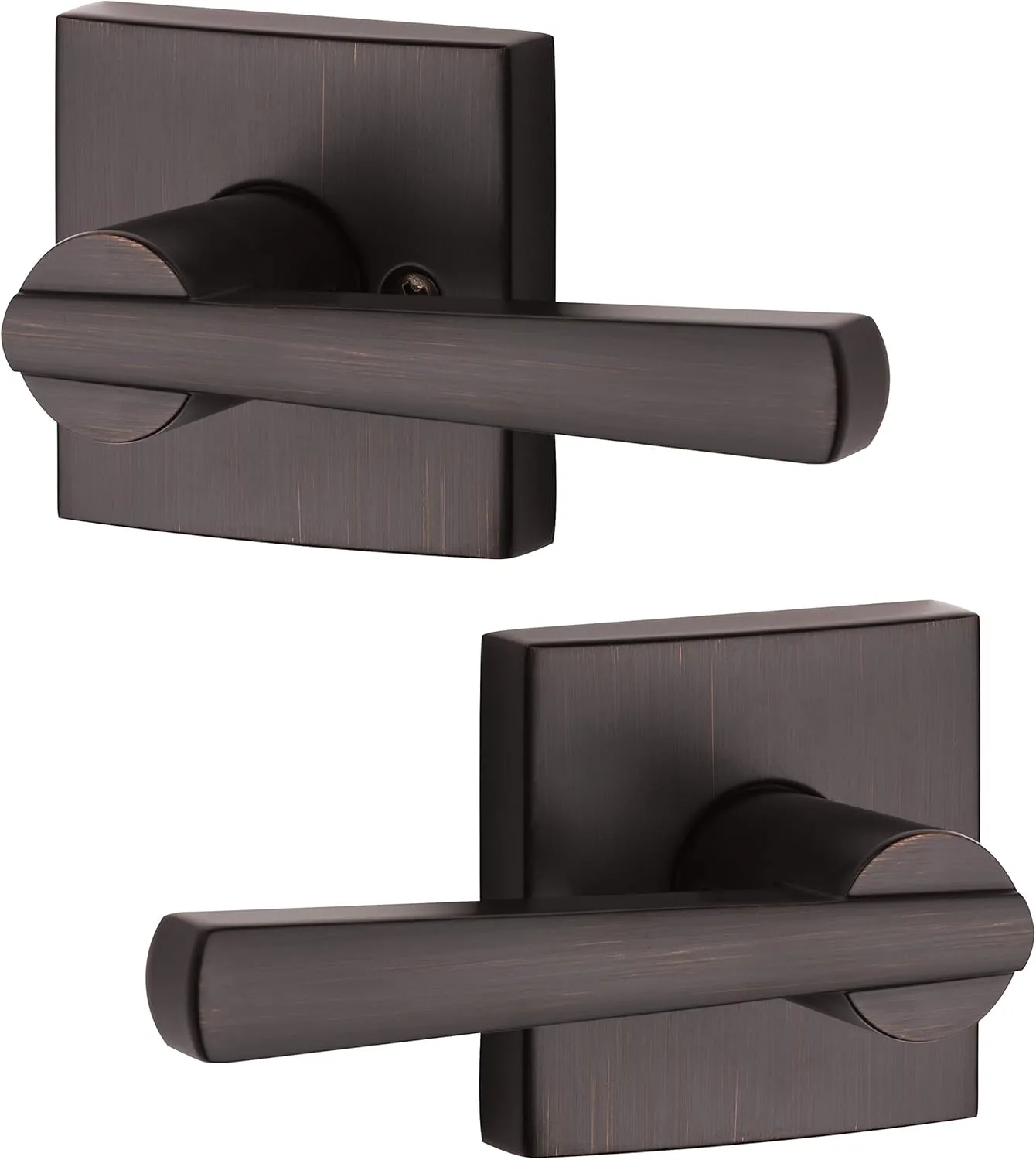 Baldwin Spyglass , Interior Passage Door Reversible Lever for Hallway/Closet/Rooms, Non-Locking Door Handle With Microban Protection, in Venetian Bronze