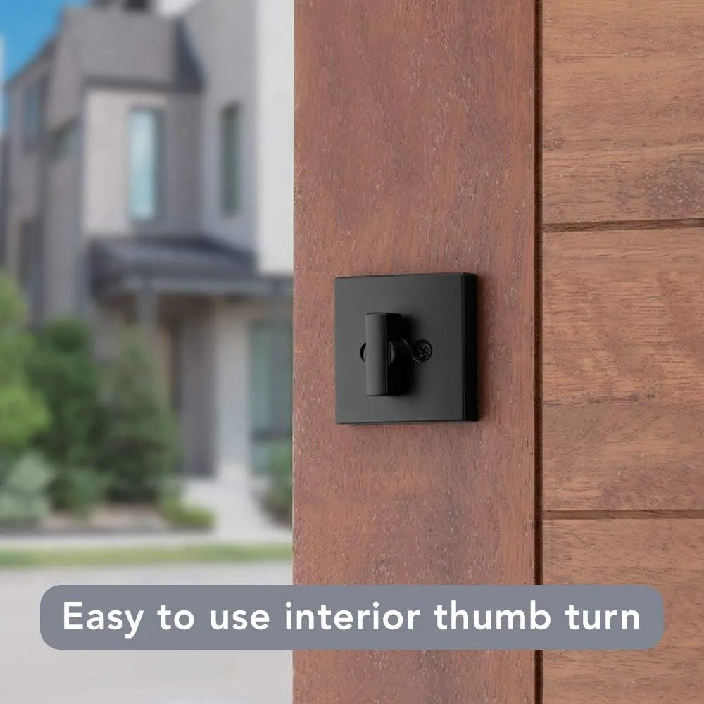 Baldwin Spyglass, Single Cylinder Front Door Deadbolt Featuring SmartKey Re-key Technology and Microban Protection, in Matte Black