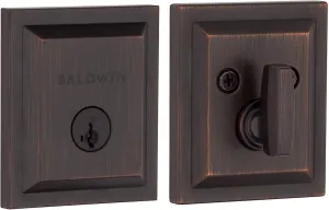 Baldwin Spyglass, Single Cylinder Front Door Deadbolt Featuring SmartKey Re-key Technology and Microban Protection, in Venetian Bronze