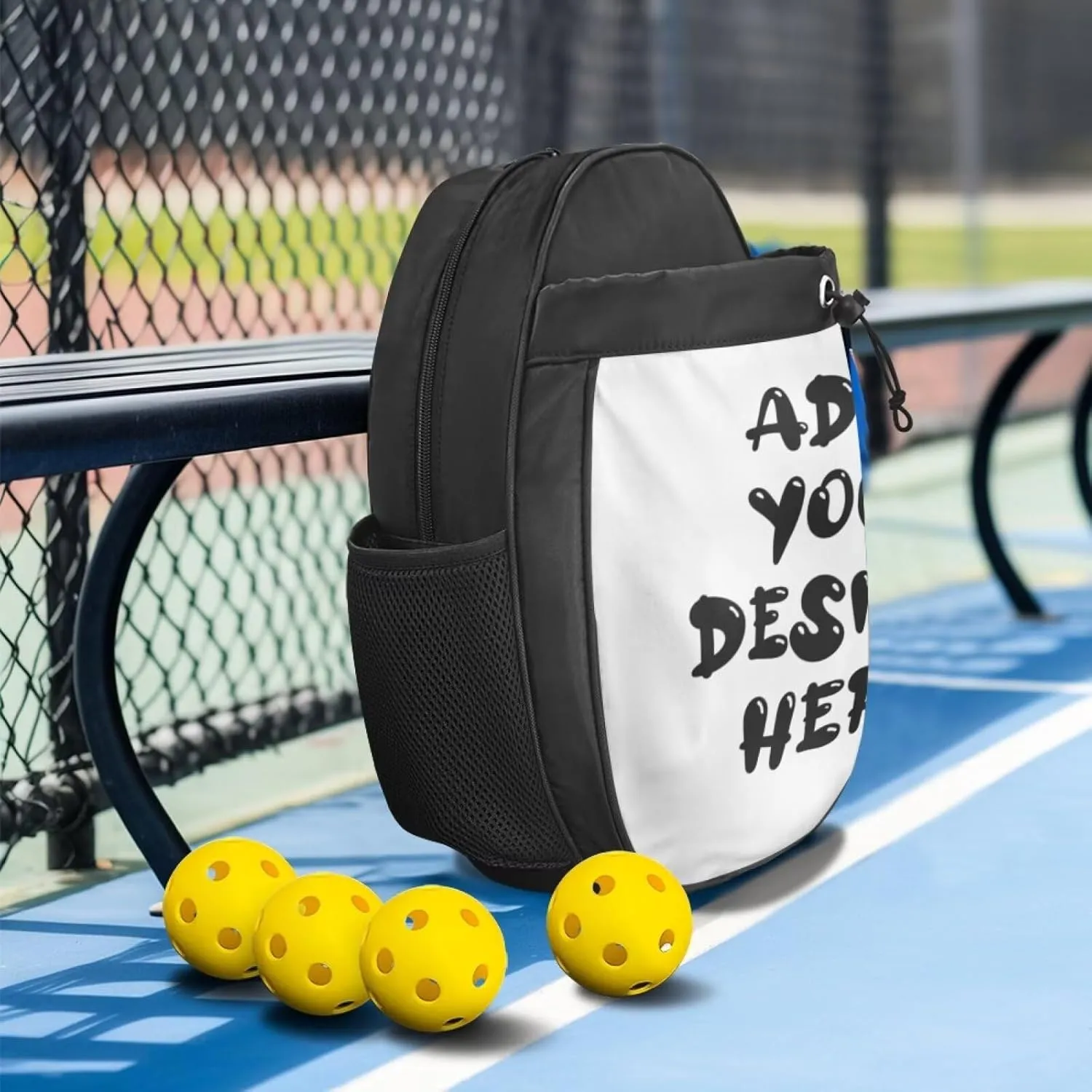 Ball Pattern Pickleball Bags with Zipper & Adjustable Shoulder Strap Pickleball Paddle Shoulder Bag