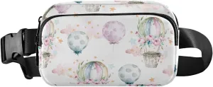 Balloons Flowers Fanny Pack Crossbody Bag for Men Women Belt Bag Bum Bag with Adjustable Strap, Fashion Waist Packs for Travel Running Workout