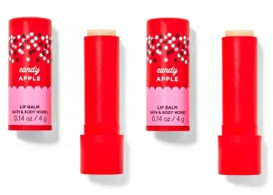 Bath Body Candy Apple Lip Balm | Pack of 2 (0.14 Ounce) - Hydrating, Cherry Scented, Matte Finish