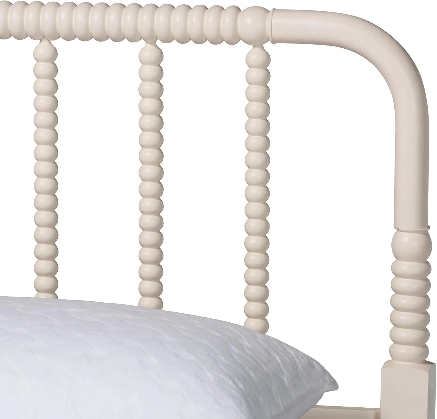 Baxton Studio Braith Spindle Wood Platform Bed, King, Ivory