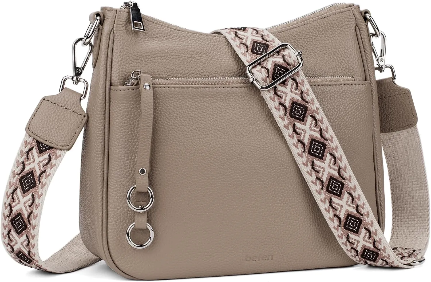 befen Genuine Leather Crossbody Bags for Women Travel Hobo Bags for Women with Adjustable Shoulder Guitar Strap