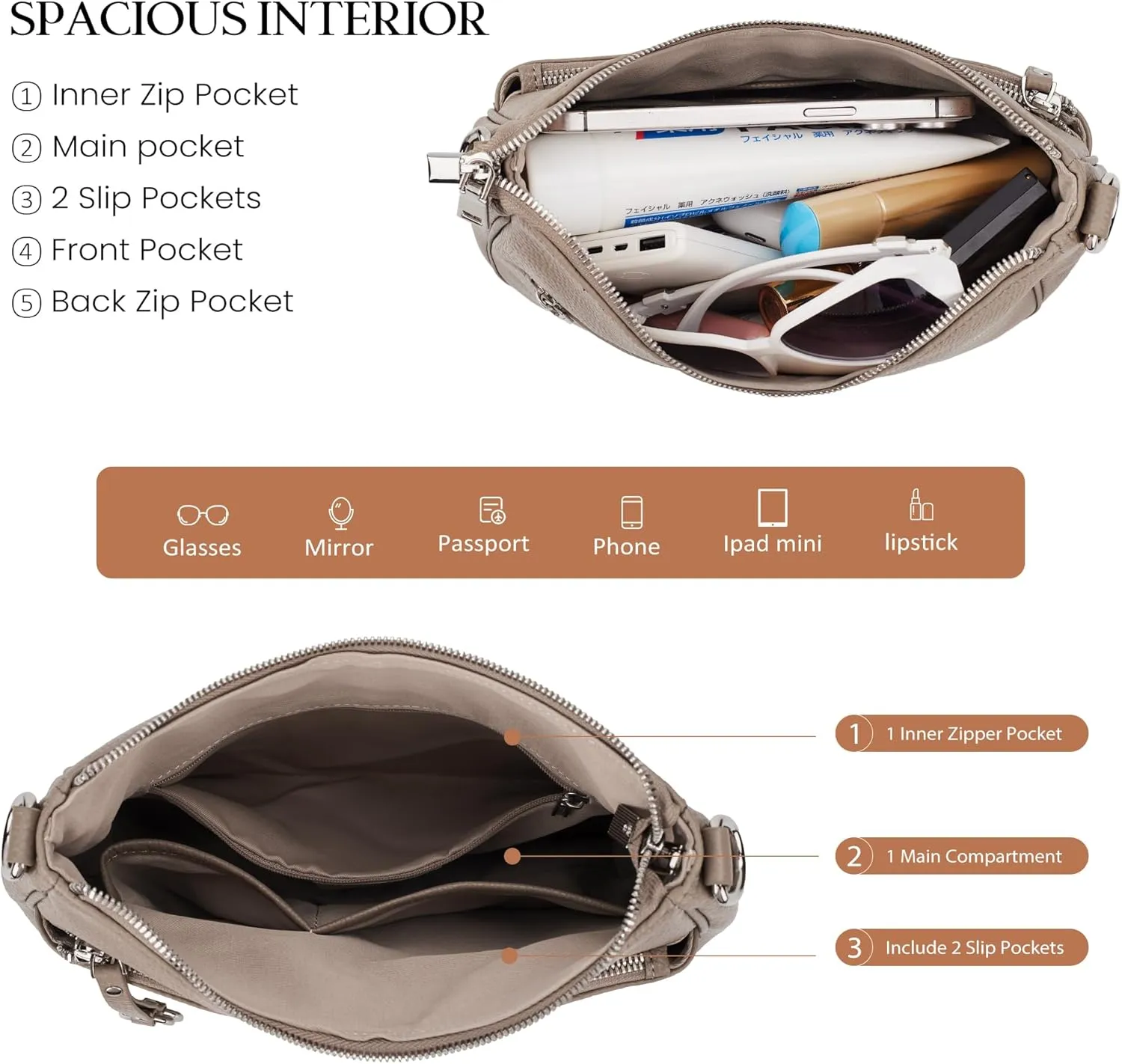 befen Genuine Leather Crossbody Bags for Women Travel Hobo Bags for Women with Adjustable Shoulder Guitar Strap