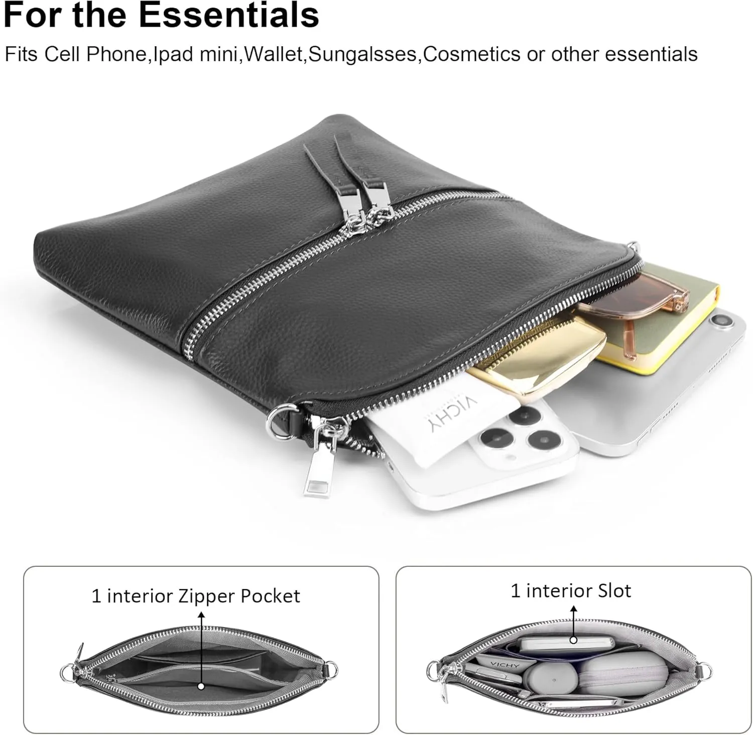 befen Genuine Leather Small Crossbody Purses for Women Travel Cross Body Bags Lightweight with Adjustable Shoulder Strap