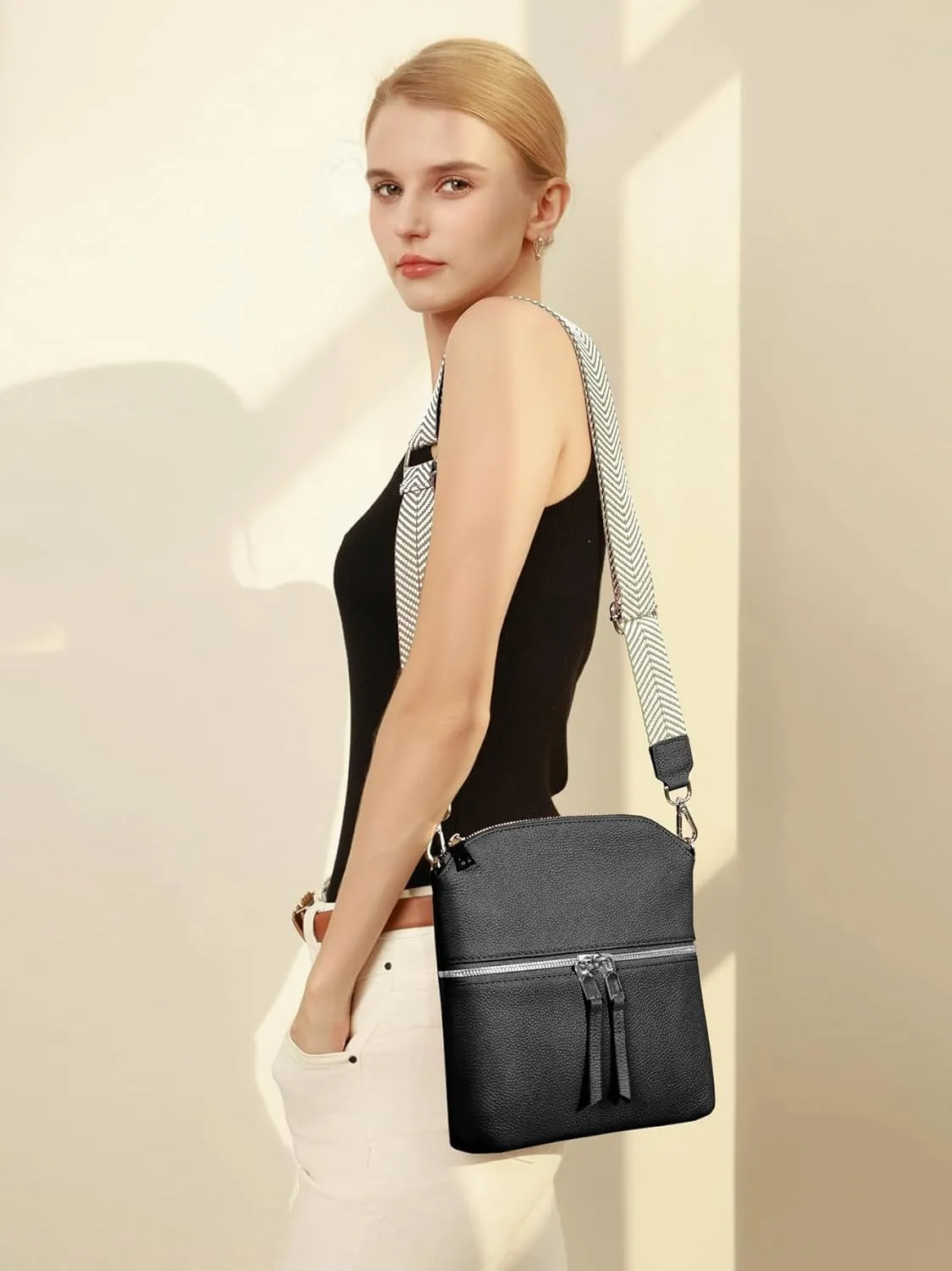 befen Genuine Leather Small Crossbody Purses for Women Travel Cross Body Bags Lightweight with Adjustable Shoulder Strap