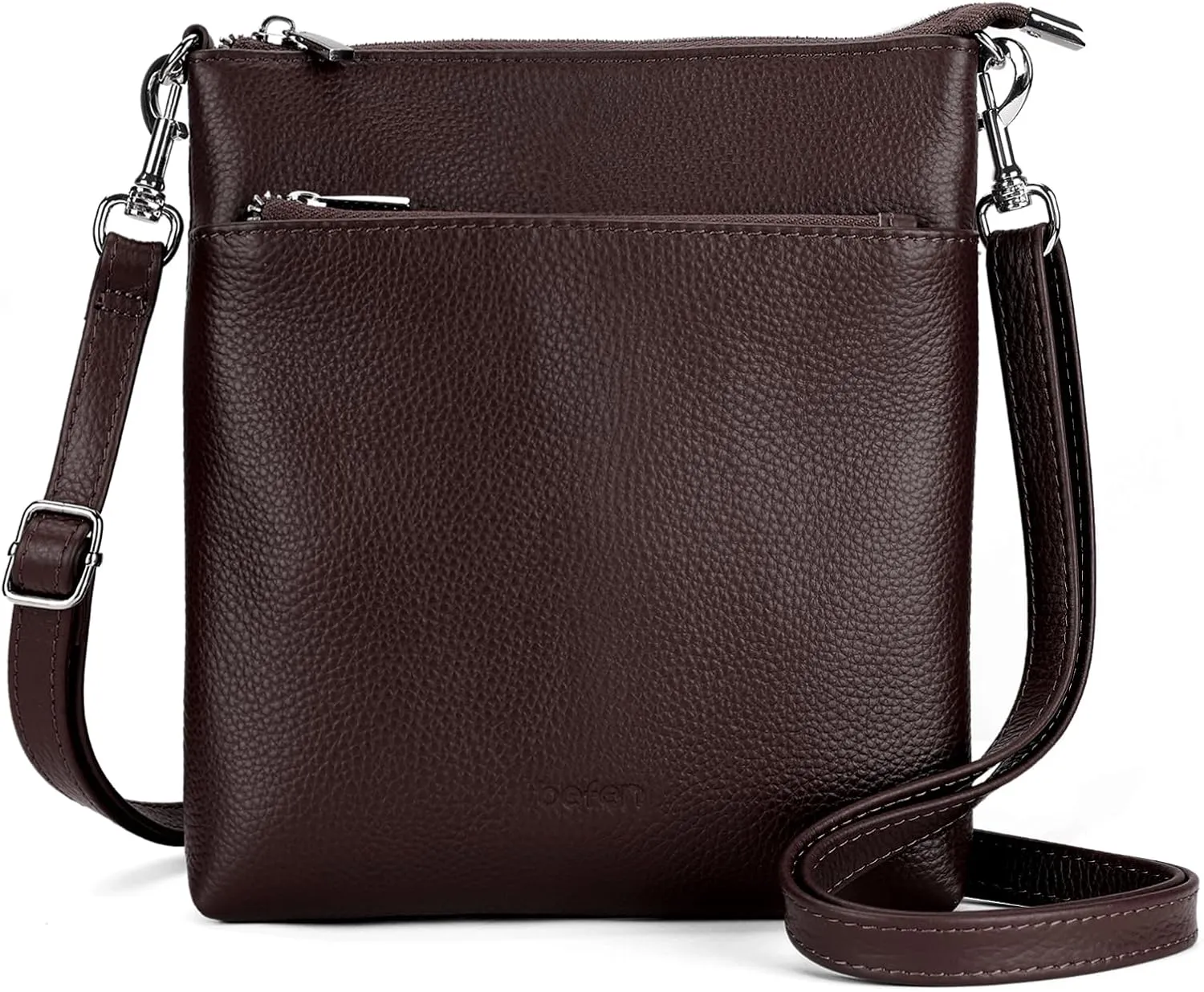 befen Genuine Leather Small Crossbody Purses for Women Travel Cross Body Bags Lightweight with Adjustable Shoulder Strap