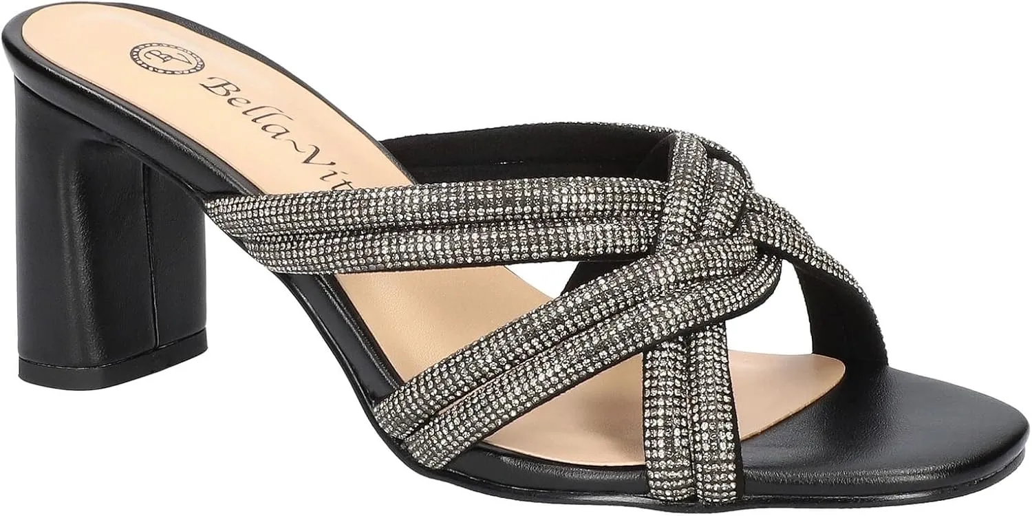 Bella Vita Womens Carmen Faux Suede Embellished Heels