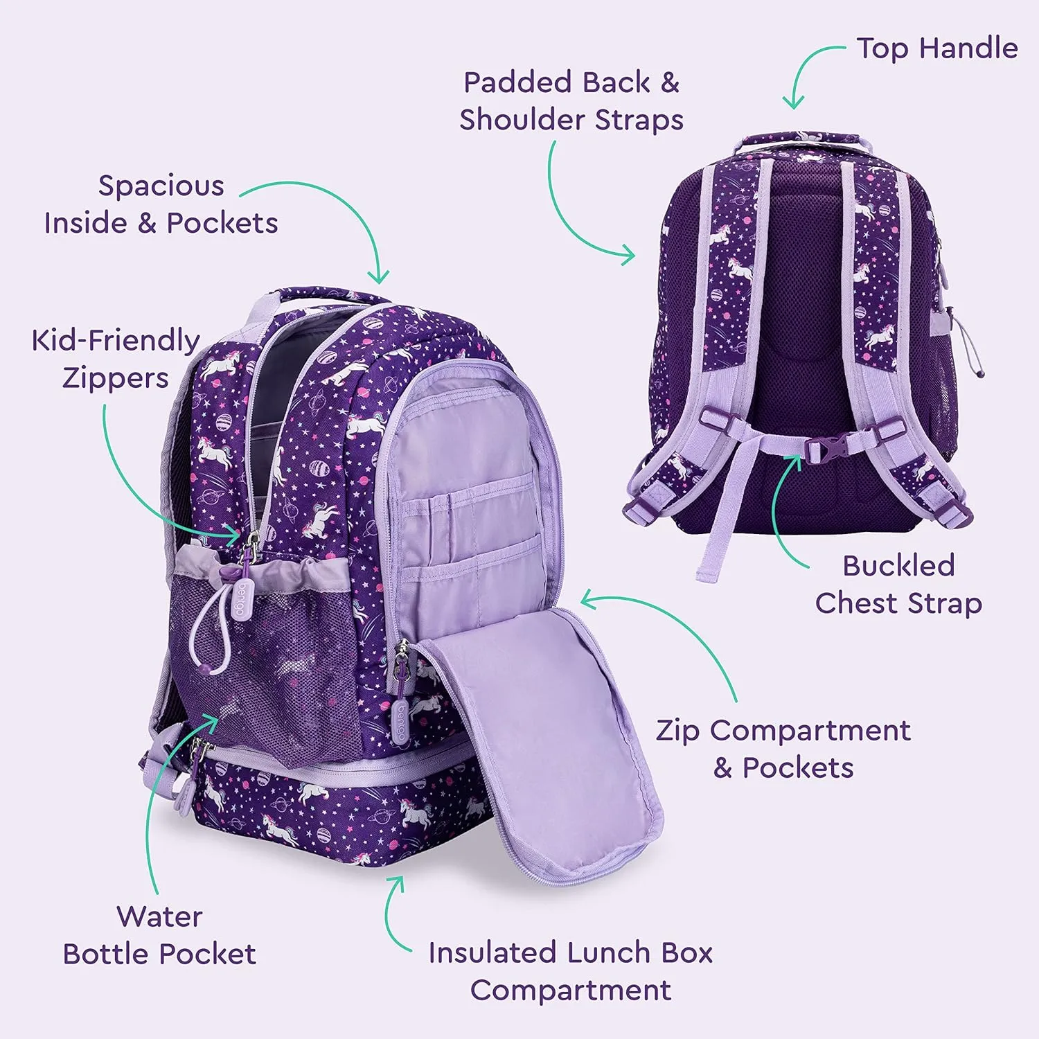 Bentgo Kids Prints 2-in-1 Backpack & Insulated Lunch Bag
