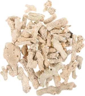 BESPORTBLE Natural Crushed Coral Substrate for Aquariums, Fish Tank Coral Filters Media, 1.1lb/500g with Mesh Bag for Freshwater and Filtration