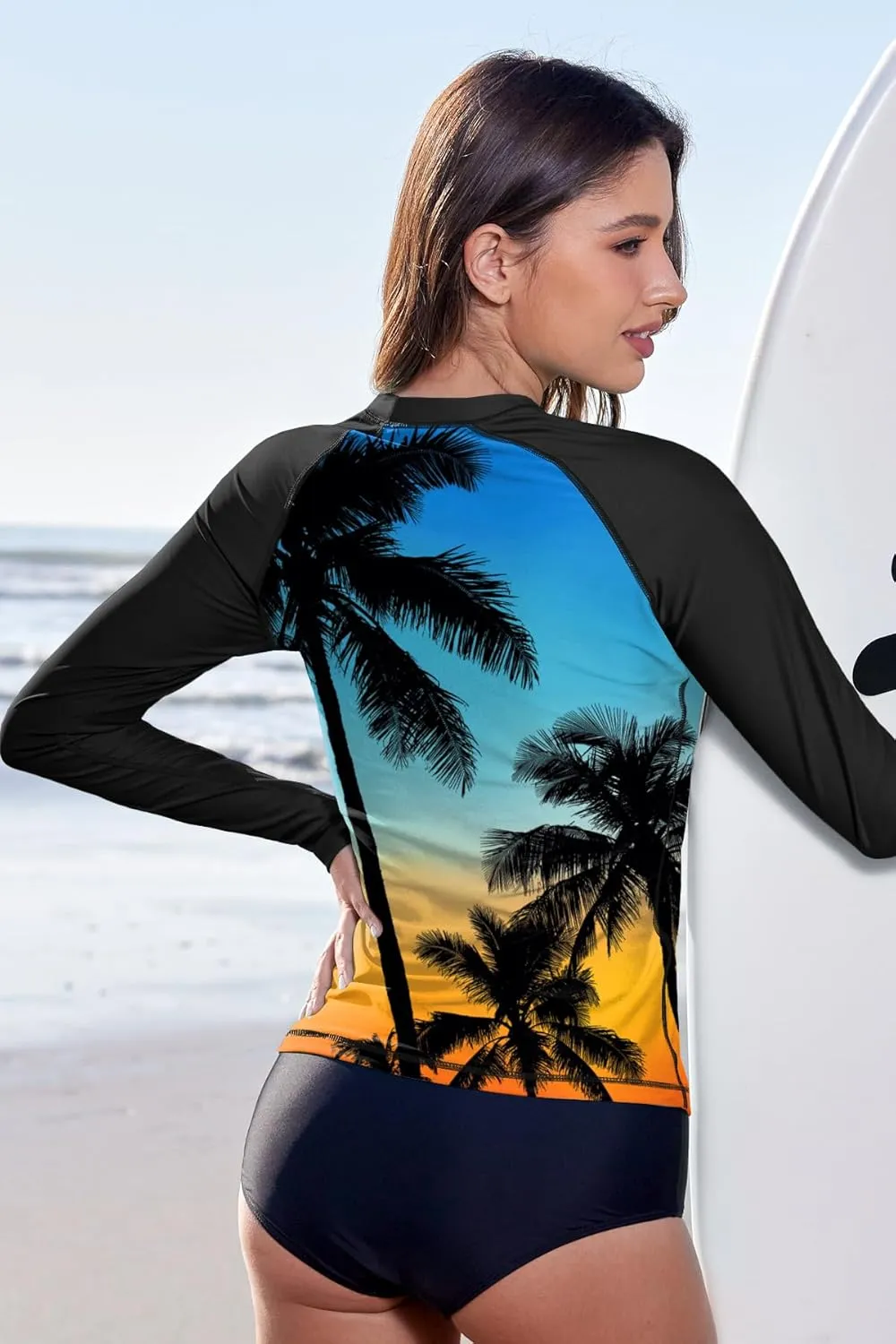 BesserBay Women Long Sleeve Sun Protection UV Rashguard Swim Shirt