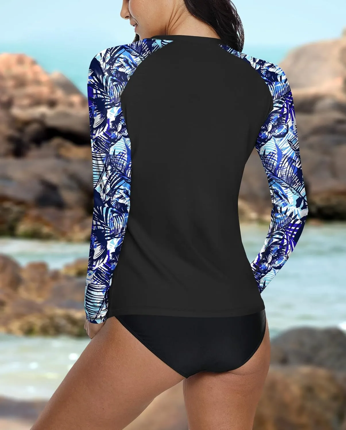 BesserBay Women Long Sleeve Sun Protection UV Rashguard Swim Shirt