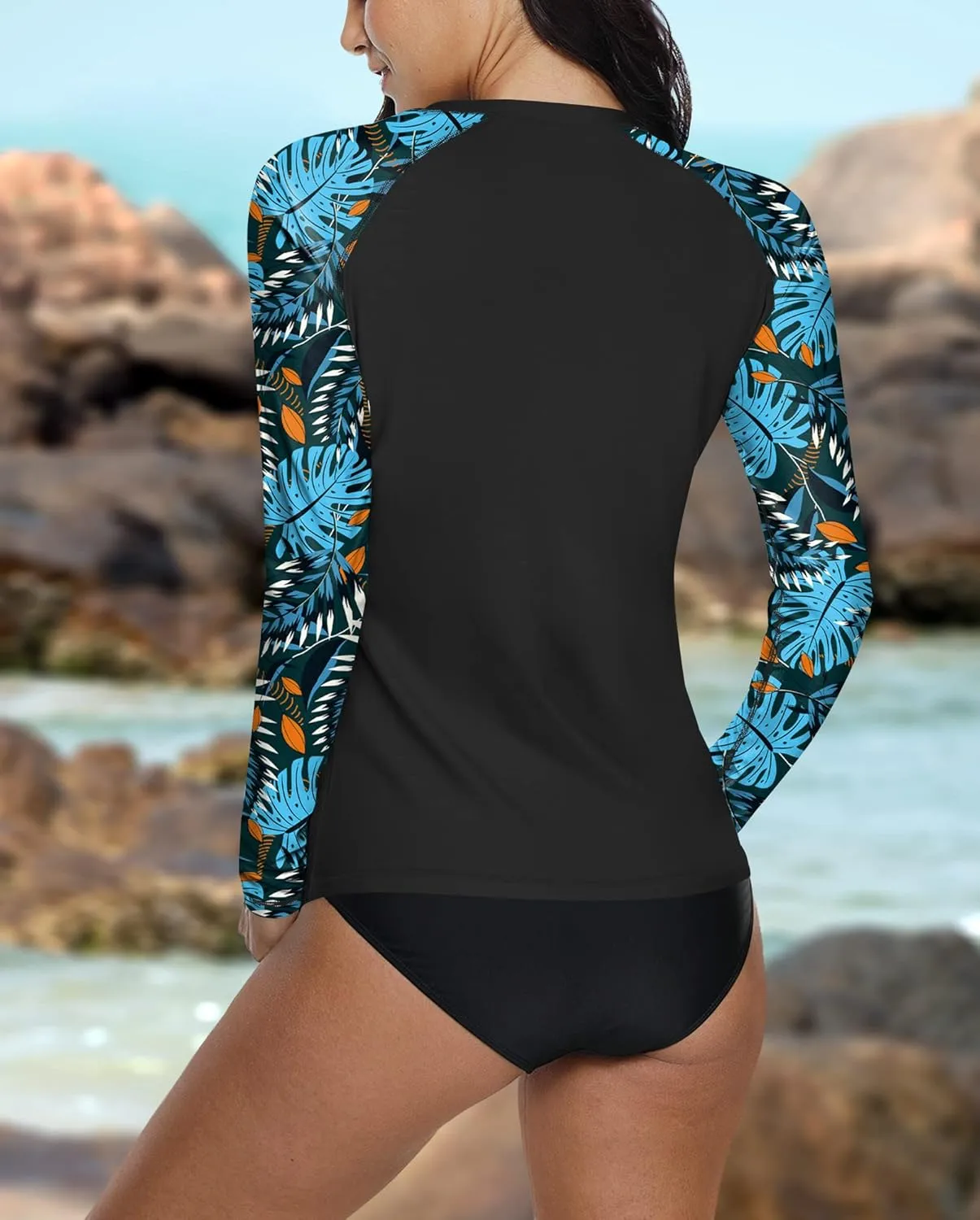BesserBay Women Long Sleeve Sun Protection UV Rashguard Swim Shirt