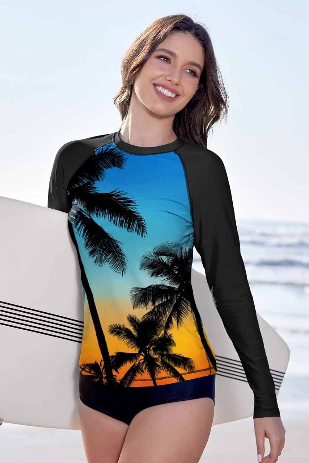 BesserBay Women Long Sleeve Sun Protection UV Rashguard Swim Shirt