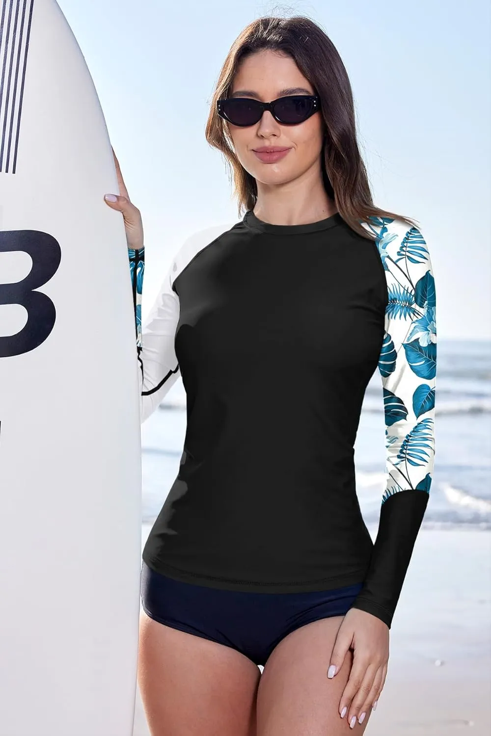 BesserBay Women Long Sleeve Sun Protection UV Rashguard Swim Shirt