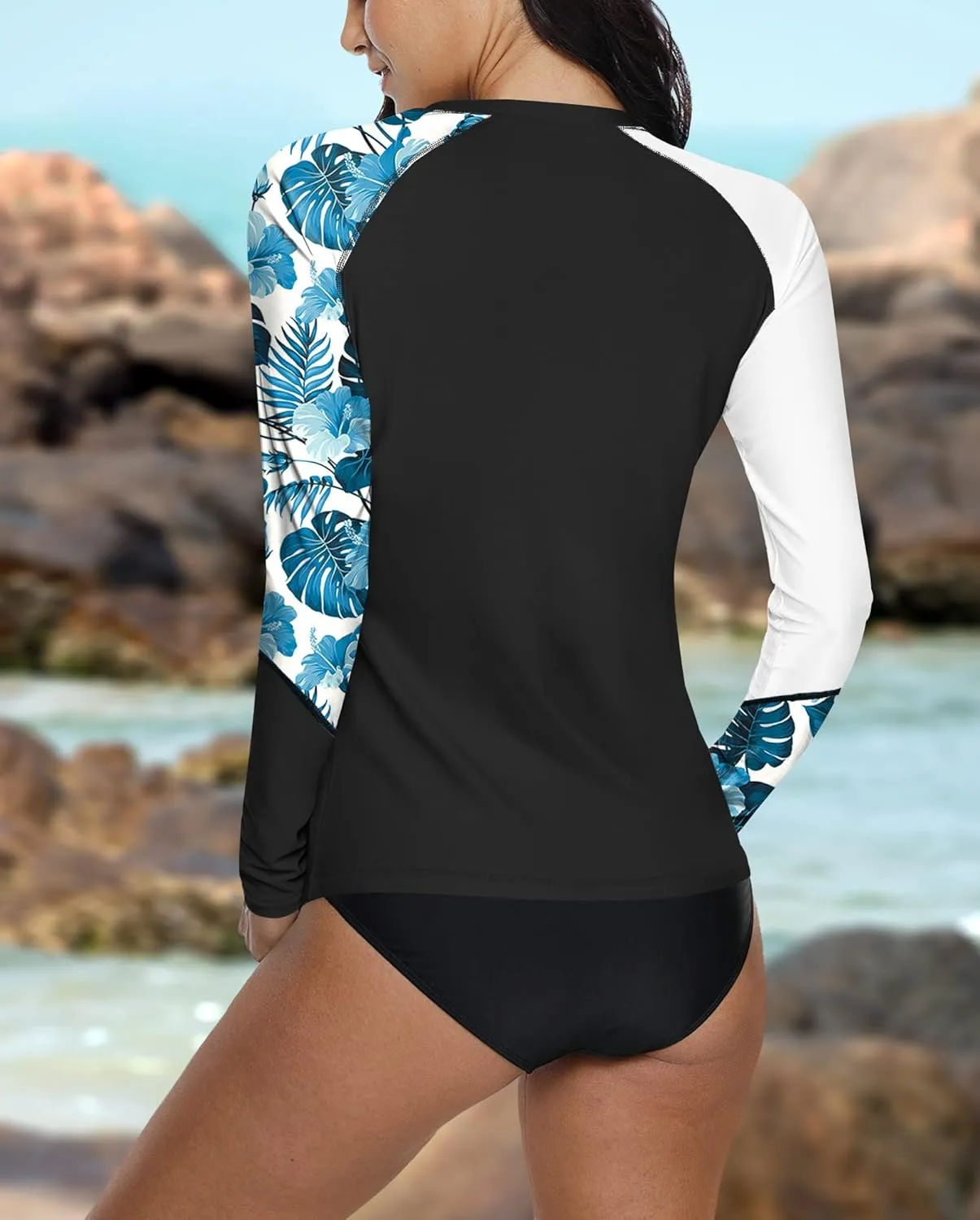 BesserBay Women Long Sleeve Sun Protection UV Rashguard Swim Shirt