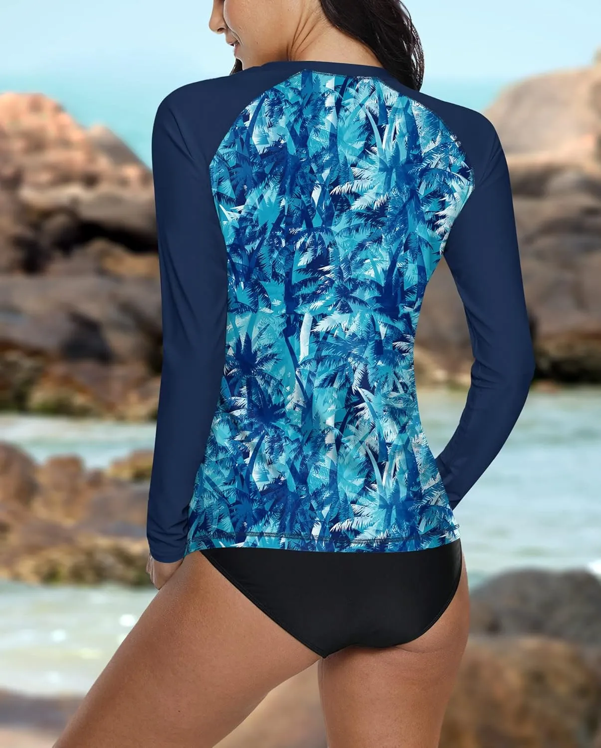 BesserBay Women Long Sleeve Sun Protection UV Rashguard Swim Shirt