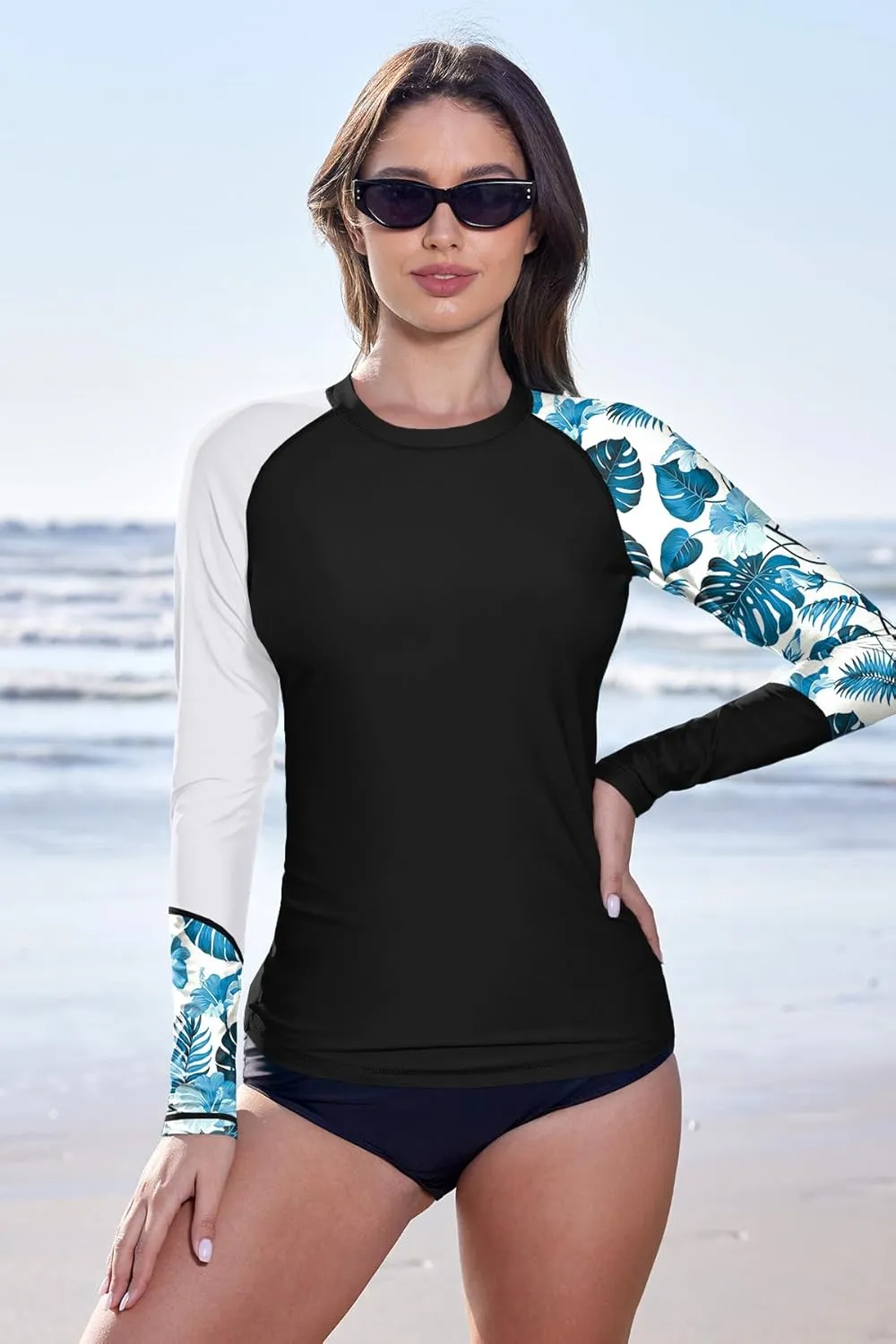 BesserBay Women Long Sleeve Sun Protection UV Rashguard Swim Shirt