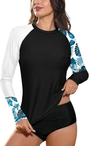 BesserBay Women Long Sleeve Sun Protection UV Rashguard Swim Shirt