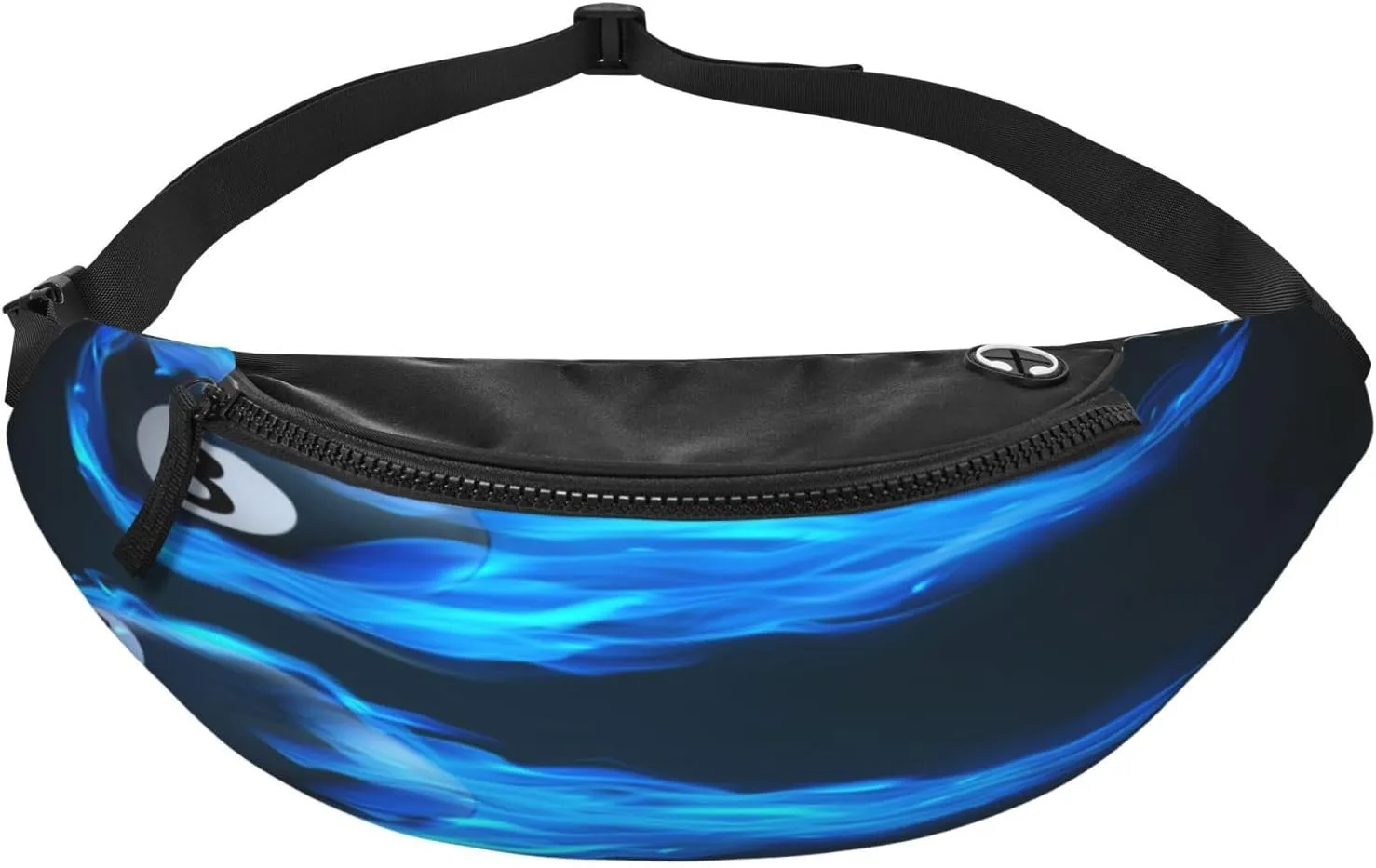 Billiard 8 Ball Blue Fire Fanny Pack, Crossbody Waist Packs for Women Men Waist Bags with Adjustable Strap for Travel Running Hiking Sport