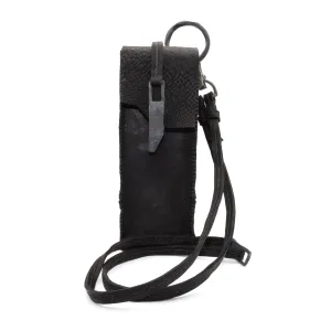 black culatta leather phone pouch