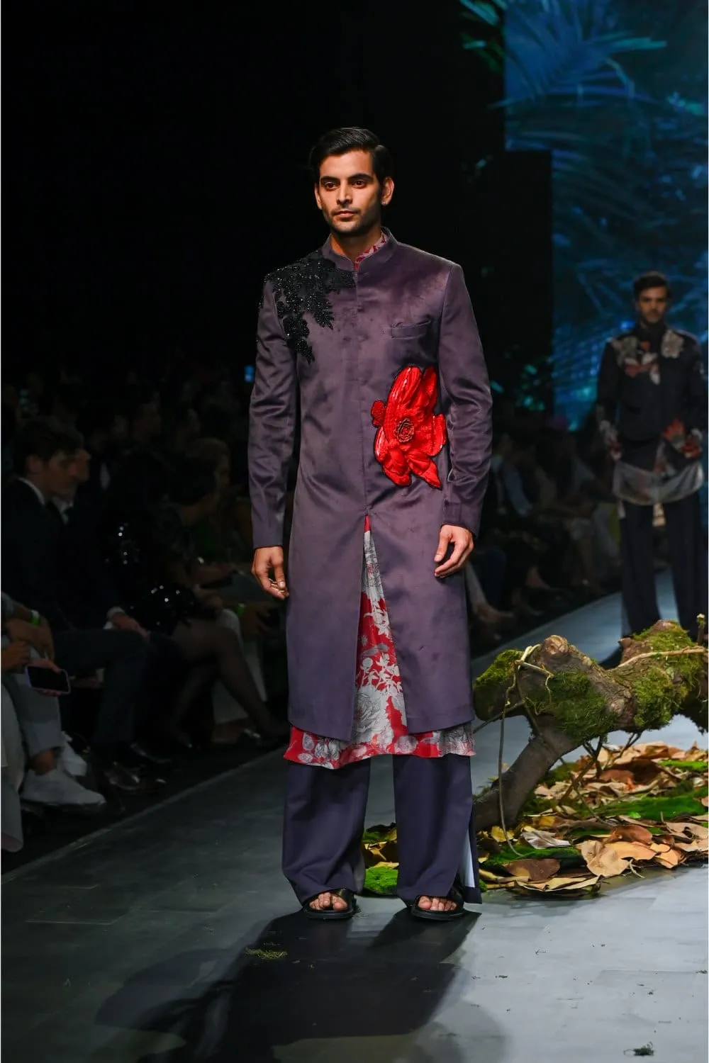 Black Embroidered Sherwani Set