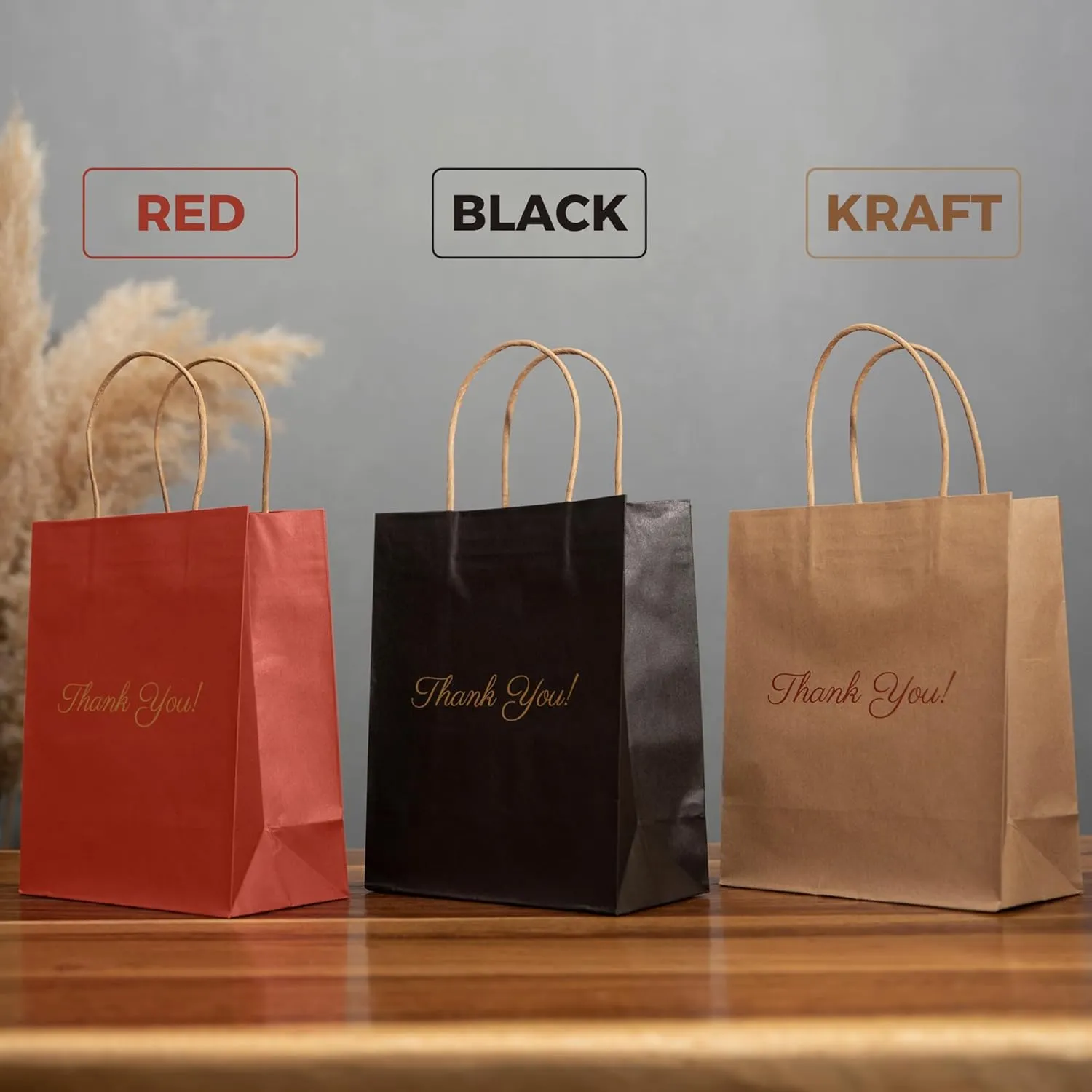 Black Gift Bags, 50 Pack Paper Bags, 8"x10"x4" Bolsas de Papel, Small Business Bag, Small Paper Bag, Perfect for Retail Shopping