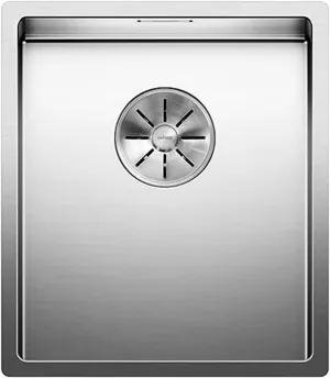 BLANCO 521570 Claron 340-IF Built-in Kitchen Sink Stainless Steel, 40 cm Unterschrank, Installation from The Top