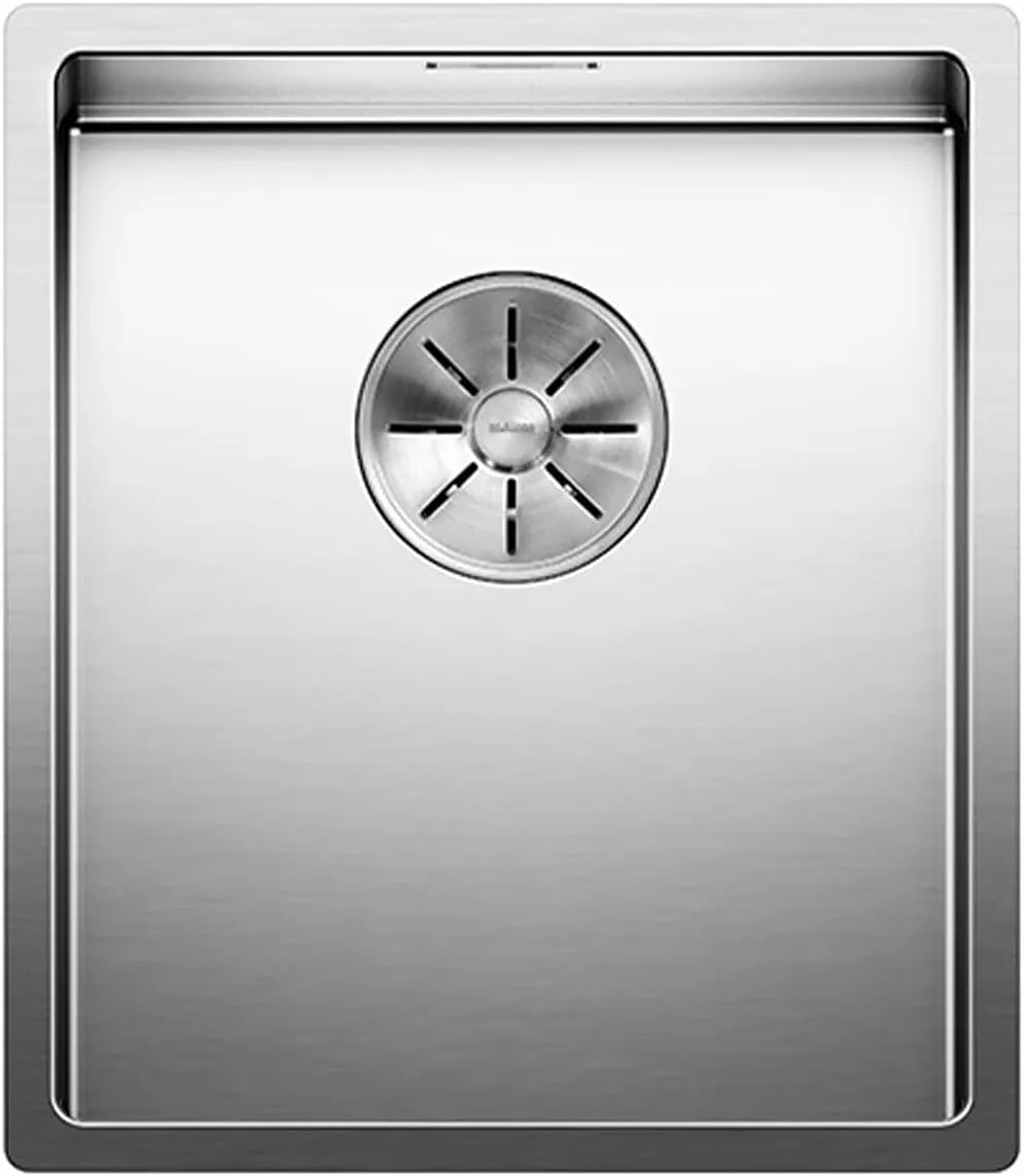BLANCO 521570 Claron 340-IF Built-in Kitchen Sink Stainless Steel, 40 cm Unterschrank, Installation from The Top