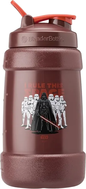 BlenderBottle Star Wars Mandalorian Half Gallon Water Bottle, Koda Large Water Jug, 74oz, I Rule This Space, Darth Vader and Storm Troopers, 2.2 Liters