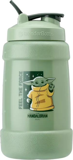 BlenderBottle Star Wars Mandalorian Half Gallon Water Bottle, Koda Large Water Jug, 74oz, Yoda, Feel The Force, 2.2 Liters